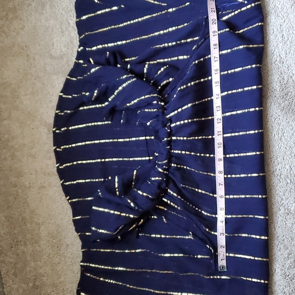 NWT Pia Rossini Off shoulder metallic ruffle dress Medium large - Picture 5 of 9